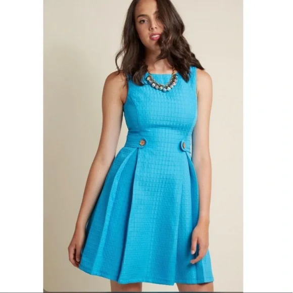 Modcloth | Dresses | Hp Modcloth So Sixties Fit And Flare Turquoise Dress  Xs | Poshmark